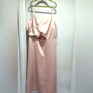 :Sam Edelman,Pale Pink Satin Dress with stomach cut-out, Size 6 NWT